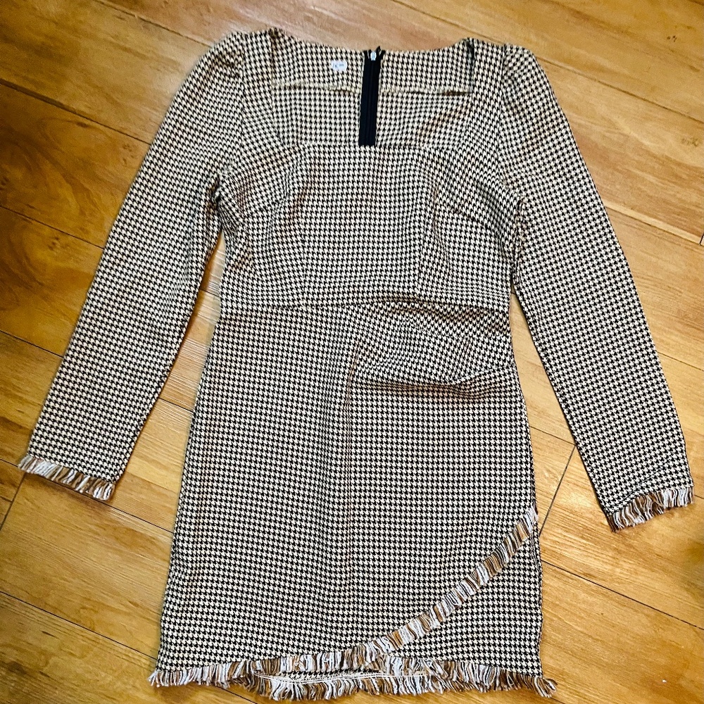 SHEIN tweed houndstooth pattern dress